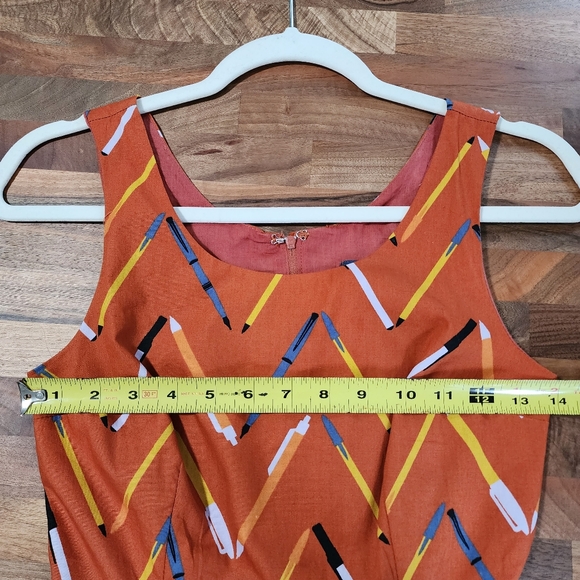 Modcloth Optimistic Effect Pen and Pencil Chevron A-Line Dress Size XXS - Picture 8 of 12
